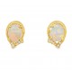 Pre Owned 18ct Opal and Diamond Stud Earrings ZB316